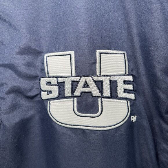 VTG Utah State Aggies GIII Sports Carl Banks 1/4 Zip Windbreaker Jacket Medium - Picture 6 of 12